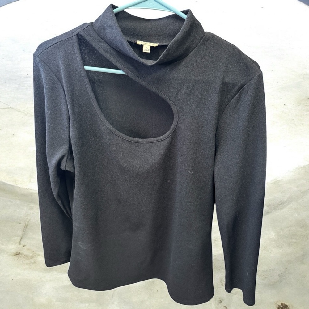 Lily White Black Asymmetrical Women's Blouse. Christmas Parties or New Years Eve